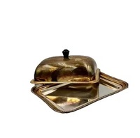 Pot à beurre en acier inoxydable avec couvercle à clip, design vintage, compatible lave-vaisselle, pour comptoir de cuisine et petit-déjeuner