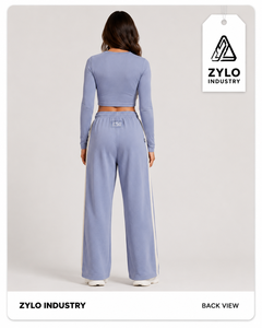 OEM/ODM Custom Made High-waisted Casual Wear Straight Leg Sweatpants Custom Screen Printed Logo Breathable Trousers For Women - Product Image 4