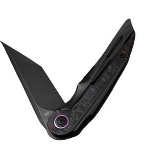Couteaux de poche pliants multifonctionnels avec incrustation artistique sur la poignée, lame de coupe tranchante et cadre métallique durable pour le camping et les activités de plein air - Product Image 4
