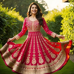 Robes en coton et lin à la mode, tendance, douces, à col en V, à imprimé léopard, à lettres, mi-longues, style A, avec ceinture, en gros, JE2017 - Product Image 1