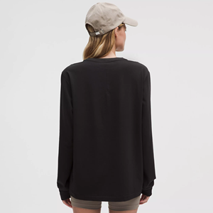 เสื้อยืดผู้หญิง แขนยาว คอกลม สีพื้น ผ้าฝ้าย 100% ทรงเข้ารูป ระบายอากาศ แห้งเร็ว เหมาะสำหรับโยคะ รับสกรีนโลโก้ตามสั่ง สำหรับฤดูร้อน - Product Image 2