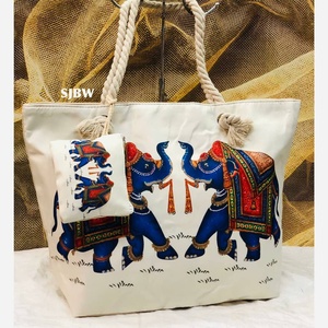 Beautiful Canvas Fabric Owl and Evil Eye Shopping <b>Bag</b> <b>Reusable</b> Printed Tote Carry <b>Bag</b> OEM Wholesale Export from India Supply - Product Image 2
