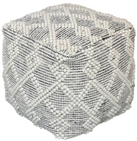 Pouf indien antique en laine au design moderne, fait à la main, tabouret texturé de luxe pour la maison, siège de jardin décoratif, repose-pieds tissé à la main