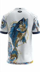 Haut à capuche unisexe pour hommes et femmes, col en V, imprimé par sublimation, pour la pêche, les activités de plein air, la plage et la natation - Product Image 2