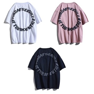 เสื้อกล้ามคอกลมแขนสั้นสไตล์โกธิคสำหรับผู้ชาย พิมพ์ลายตัวอักษรดิจิทัล ผ้าคอตตอนเจอร์ซีย์เนื้อนุ่ม ระบายอากาศได้ดี ดีไซน์โลโก้ด้านหน้า น้ำหนัก 220 กรัม - Product Image 4