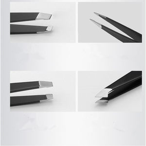 MAHFOOZ INSTRUMENTS – Lot de 4 pinces à épiler en acier inoxydable plus épaisses, à pointe fine, inclinée et plate, pour l'épilation et le maquillage, avec étui - Product Image 5