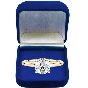 Bague en or jaune 9 carats avec diamant rond brillant de 1 carat certifié IGI, cultivé en laboratoire, couleur F, pureté VS1, bijoux fins pour femmes, cadeau de fiançailles - Product Image 1