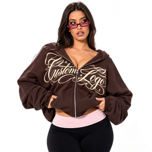 Hoodies en coton en gros, 320 g/m², en molleton bouclette, coupe décontractée avec cordon de serrage pour les détaillants de vêtements - Product Image 3