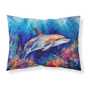 ปลอกหมอนอิงตกแต่งลายปลาโลมาแบบมาตรฐานน้ำหนักเบาและนุ่มมากดูแลง่าย - Product Image 1