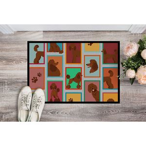 Chocolate Standard Poodle Doormat Non-Slip <b>Indoor</b> Outdoor Entryway Rug Low Pile 24H X 36W Washable Front <b>Door</b> <b>Mat</b> - Product Image 2