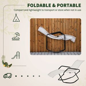 Lettino Prendisole a Dondolo Zero Gravity Bianco Crema per un Paradiso di Sole e Relax - Product Image 6