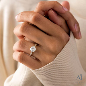 Anillo de Compromiso AARVA JEWELS con Diamante Cultivado en Laboratorio para Mujer, Chapado en Oro Rosa, Engaste de Garra, Corte Brillante, Solitario de Lujo - Product Image 5