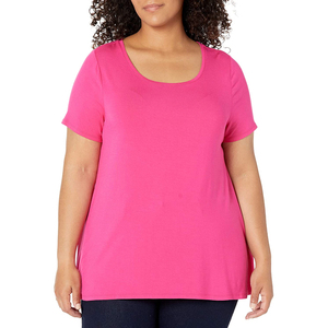T-shirt en toile respirant et écologique pour femme grande taille – Confort doux, lignes épurées, coupe décontractée pour le streetwear quotidien - Product Image 5