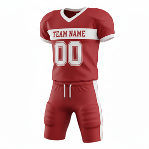Ensemble Maillot et Short de Football Américain Personnalisé Sublimé Respirant Écologique Imperméable avec Logo Frontal 100% - Product Image 3