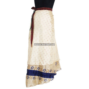 Falda Mágica de Seda Reversible India Exclusiva, Faldas Mágicas de Seda Envolventes, Mayorista de Prendas de Vestir Vintage Mágicas - Product Image 1