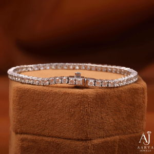AARVA JEWELS Hiphop Princess Cut Moissanite Tennis <b>Bracelet</b> 925 <b>Silver</b> Rhodium Plated Women's Wedding <b>Bangle</b> 20cm Gold - Product Image 4