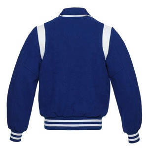 <b>Mens</b> Blue Varsity Letterman Jacket High Quality Leather Sleeves Custom Winter College Baseball Style - Product Image 3