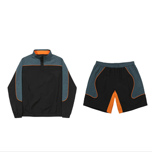 Ensemble de survêtement en nylon personnalisé pour homme, veste zippée, pantalon de jogging, ensemble de survêtement avec logo brodé, vêtements de sport décontractés, ensemble de survêtement coupe-vent pour homme - Product Image 1