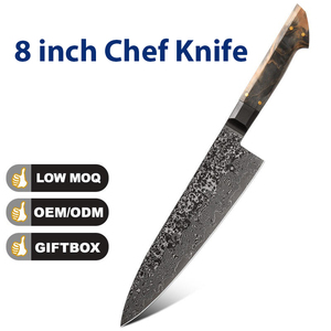 8-Inch Stainless Steel Chef <b>Knife</b> with Ambidextrous Resin Handle Extra <b>Sharp</b> Hammer Blade Satin Finish Dishwasher Safe - Product Image 1