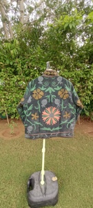 Chaqueta Bomber de Terciopelo Tejida a Mano para Mujer, Diseño Floral Bohemio Étnico, Forro de Algodón, Moda Premium - Product Image 5