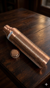 Botella de cobre con diseño acanalado Ayur para el hogar y la oficina, con un agarre cómodo. Adecuada para el uso diario en casa, oficina, gimnasio. - Product Image 3