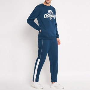 Luxury Custom Bottoms Private Label <b>Retro</b> Men Crewneck Sweat Suit Unisex <b>Tracksuit</b> With Logo Custom Embroidery Sweat Suit - Product Image 2
