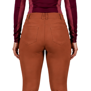 Pantalon d'équitation marron chocolat pour femme, taille haute, extensible, avec passants de ceinture, pour la compétition et l'entraînement, vêtement de sport - Product Image 4