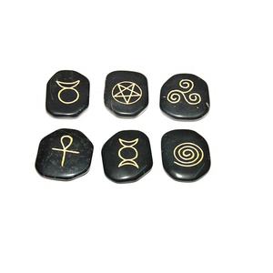 หินโมราสีดำ Ying Yang แกะสลักอัญมณีสำหรับการรักษาฮวงจุ้ยและฮวงจุ้ยขายส่งซื้อออนไลน์ - Product Image 3