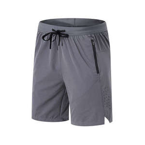 Shorts Bermuda noirs pour hommes, séchage rapide, avec cordon de serrage à la taille et poches latérales, vêtements de sport décontractés - Product Image 5