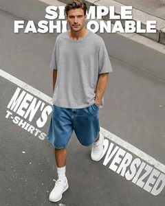 Heavy Weight 100% Cotton Oversized T-<b>Shirt</b> <b>Men</b> 220 Grams Shoulder Custom Printing Hip Hop Plus Size 100% Cotton Blank Boxy <b>Men's</b> - Product Image 3