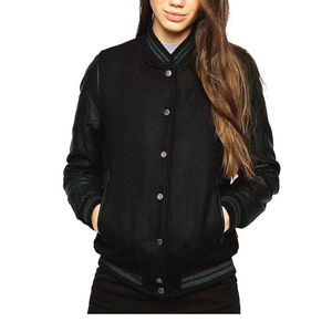 Veste varsity courte sur mesure avec manches en laine, pour femmes, en vente en ligne à prix abordable - Product Image 4