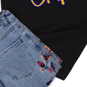 Camiseta SGRHO Ace Club Negra para Mujer, con Estampado Gráfico, Cuello Redondo, Manga Corta, Estilo Casual, Moda Urbana, Personalizada para Hermandad Griega - Product Image 6