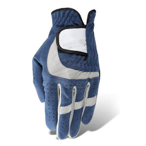 Gants de golf DARIB IMPEX GEF024011 bleus, en cuir de chèvre respirant, à doigts entiers, avec fermeture à tirette, unisexe, impression en relief - Product Image 6
