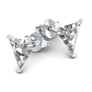 REYES HPHT CVD Lab Grown Diamond Screw <b>Back</b> Stud <b>Earrings</b> in 925 Sterling Silver Triangle Shape 1.91 Diamond Fine Jewelry - Product Image 2