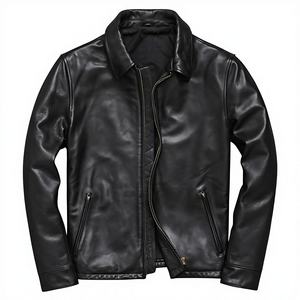 Veste de motard unisexe en cuir et toile, imperméable et coupe-vent, personnalisable, noire, décontractée, pour le printemps, l'automne et l'hiver - Product Image 4