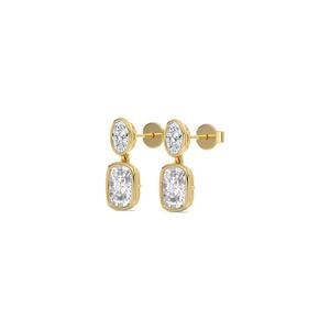 Boucles d'oreilles Signature en or rose 9 carats avec diamants de laboratoire 2,66 CTW, taille ovale, clarté VVS, bijoux fins pour femme, tenue de mariée, brillance - Product Image 5