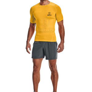 Short Sleeve Best Performance Moisture Wicking <b>Stretch</b> Athletic Fitness wear <b>Men</b> Compression Top Pakistan Manufacturer - Product Image 5