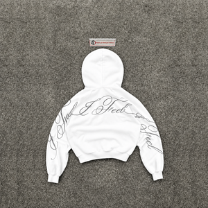 Sudadera con capucha extragrande con cremallera, color blanco, marfil, crema, efecto escarchado, estilo casual urbano, prendas de vestir, ropa exterior, puños acanalados, corte relajado - Product Image 6