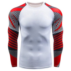 Design Your Own Sublimation Men Camo Short Sleeve Rash Guard Compression Shirts - Product Image 1