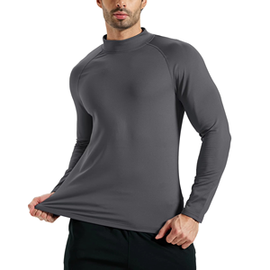 T-shirt de compression à manches longues pour homme, respirant, anti-humidité, en tissu extensible, pour la gym, avec logo personnalisé, vente en gros, vêtements de sport - Product Image 1