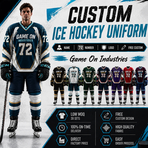 Ensemble maillot et short de hockey pour hommes en tissu respirant tendance, service OEM ODM, nouveau style, uniformes personnalisés pour clubs de hockey sur glace - Product Image 1