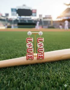 Boucles d'oreilles pendantes légères et confortables à perles, thème sport baseball, pour femmes et jeunes filles, triple motif, durables - Product Image 3