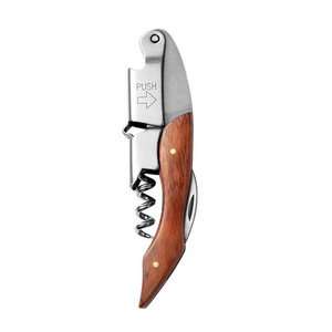 Tire-bouchon professionnel 2-en-1 en acier inoxydable avec manche en bois – Outil de bar multifonctionnel manuel - Product Image 5
