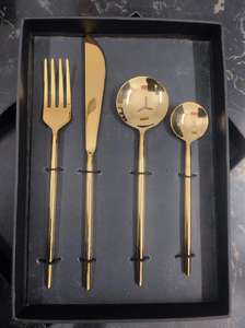 Ensemble de couverts en acier inoxydable plaqué, vente en gros du fabricant, avec cuillère à paille, fourchette et pochette à couverts, durable et réutilisable - Product Image 6