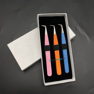 Pince à épiler à motif cœur, 90 degrés, en acier inoxydable, couleur personnalisée, pince à épiler professionnelle pour extensions de cils, pointe fine, pince à épiler de beauté - Product Image 4