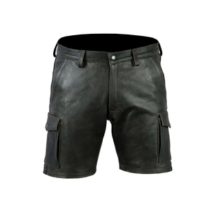 Professional Made <b>Men</b> Custom Leather Fashion <b>Shorts</b> / High Street Leather <b>Patches</b> Solid Pattern Cargo <b>Short</b> - Product Image 1