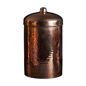 Recipiente de Almacenamiento de Alimentos de Cobre con Tapa Hermética, Contenedor de Cocina Vintage Hecho a Mano para Preservar la Frescura - Product Image 1