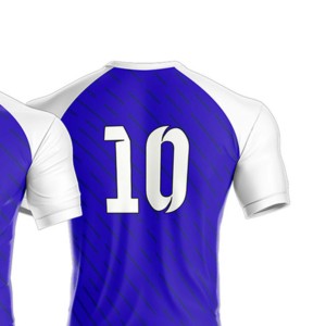 Conjunto de Uniforme de Voleibol Unisex Azul y Blanco, Cuello en V, Manga Corta, Poliéster que Absorbe la Humedad, para Adultos, Todas las Temporadas - Product Image 3