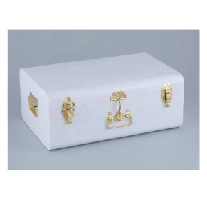Recién llegado, maletero de almacenamiento de hierro con cofres de almacenamiento de metal recubiertos de polvo con tapas, maletero de almacenamiento de metal con cerradura - Product Image 1
