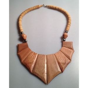 Handcrafted Sustainable Women's Necklace with Wooden <b>Beads</b> <b>Crystal</b> Fashion Accessories - Product Image 1